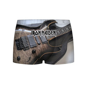 Мужские трусы 3D с принтом Iron Maiden в Тюмени, 50% хлопок, 50% полиэстер | классическая посадка, на поясе мягкая тканевая резинка | Тематика изображения на принте: бас | британия | брюс дикинсон | гитара | группа | дева | железная | метал | нико макбрэйн | рок | стив харрис | хеви | яник герс