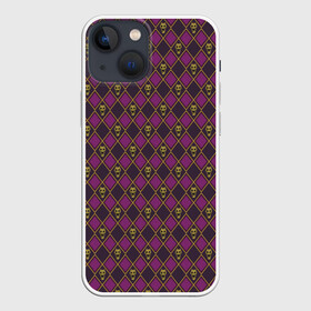 Чехол для iPhone 13 mini с принтом KILLER QUEEN бордовый паттерн в Тюмени,  |  | jojo logo | jojo no kimyou na bouken | jojos bizarre adventure | killer queen logo | skull | невероятное приключение джоджо