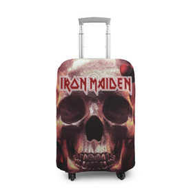 Чехол для чемодана 3D с принтом Iron Maiden в Тюмени, 86% полиэфир, 14% спандекс | двустороннее нанесение принта, прорези для ручек и колес | бас | британия | брюс дикинсон | гитара | группа | дева | железная | метал | нико макбрэйн | рок | стив харрис | хеви | яник герс