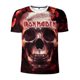 Мужская футболка 3D спортивная с принтом Iron Maiden в Тюмени, 100% полиэстер с улучшенными характеристиками | приталенный силуэт, круглая горловина, широкие плечи, сужается к линии бедра | бас | британия | брюс дикинсон | гитара | группа | дева | железная | метал | нико макбрэйн | рок | стив харрис | хеви | яник герс