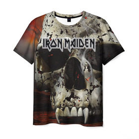 Мужская футболка 3D с принтом Iron Maiden в Тюмени, 100% полиэфир | прямой крой, круглый вырез горловины, длина до линии бедер | бас | британия | брюс дикинсон | гитара | группа | дева | железная | метал | нико макбрэйн | рок | стив харрис | хеви | яник герс