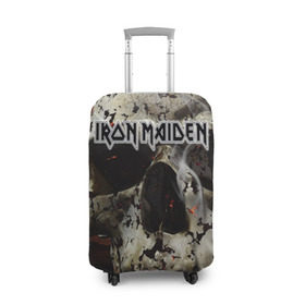 Чехол для чемодана 3D с принтом Iron Maiden в Тюмени, 86% полиэфир, 14% спандекс | двустороннее нанесение принта, прорези для ручек и колес | бас | британия | брюс дикинсон | гитара | группа | дева | железная | метал | нико макбрэйн | рок | стив харрис | хеви | яник герс