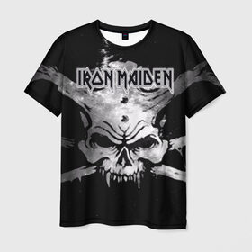Мужская футболка 3D с принтом Iron Maiden в Тюмени, 100% полиэфир | прямой крой, круглый вырез горловины, длина до линии бедер | бас | британия | брюс дикинсон | гитара | группа | дева | железная | метал | нико макбрэйн | рок | стив харрис | хеви | яник герс