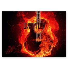 Поздравительная открытка с принтом Led Zeppelin в Тюмени, 100% бумага | плотность бумаги 280 г/м2, матовая, на обратной стороне линовка и место для марки
 | Тематика изображения на принте: блюз рок | британская | группа | джимми пейдж | джон пол джонс | роберт плант | рок | фолк рок | хард рок | хеви метал