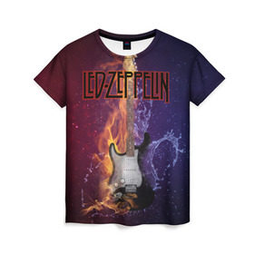 Женская футболка 3D с принтом Led Zeppelin в Тюмени, 100% полиэфир ( синтетическое хлопкоподобное полотно) | прямой крой, круглый вырез горловины, длина до линии бедер | блюз рок | британская | группа | джимми пейдж | джон пол джонс | роберт плант | рок | фолк рок | хард рок | хеви метал