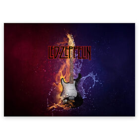 Поздравительная открытка с принтом Led Zeppelin в Тюмени, 100% бумага | плотность бумаги 280 г/м2, матовая, на обратной стороне линовка и место для марки
 | Тематика изображения на принте: блюз рок | британская | группа | джимми пейдж | джон пол джонс | роберт плант | рок | фолк рок | хард рок | хеви метал