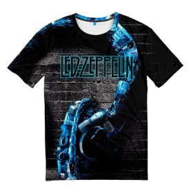 Мужская футболка 3D с принтом Led Zeppelin в Тюмени, 100% полиэфир | прямой крой, круглый вырез горловины, длина до линии бедер | блюз рок | британская | группа | джимми пейдж | джон пол джонс | роберт плант | рок | фолк рок | хард рок | хеви метал