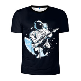 Мужская футболка 3D спортивная с принтом Space rock в Тюмени, 100% полиэстер с улучшенными характеристиками | приталенный силуэт, круглая горловина, широкие плечи, сужается к линии бедра | astronaut | cosmos | glare | guitar | infinity | music | planet | reflection | space suit | stars | sun | universe | астронавт | бесконечность | блик | вселенная | гитара | звезды | космонавт | космос | музыка | отражение | планета | рисунок | рок