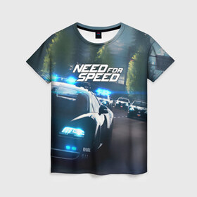 Женская футболка 3D с принтом NEED FOR SPEED в Тюмени, 100% полиэфир ( синтетическое хлопкоподобное полотно) | прямой крой, круглый вырез горловины, длина до линии бедер | auto | game art | need for speed payback | nfs | nfs carbon | payback | sport | the carbon | transport | авто | гонки | карбон | машина | нфс | спорт | уличные гонки