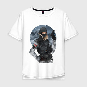 Мужская футболка хлопок Oversize с принтом rainbow six siege в Тюмени, 100% хлопок | свободный крой, круглый ворот, “спинка” длиннее передней части | frost | rainbow six siege | siege