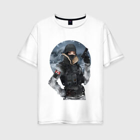 Женская футболка хлопок Oversize с принтом rainbow six siege в Тюмени, 100% хлопок | свободный крой, круглый ворот, спущенный рукав, длина до линии бедер
 | frost | rainbow six siege | siege