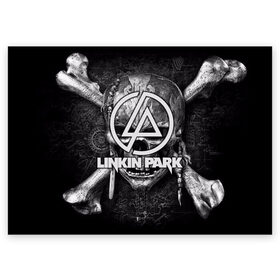 Поздравительная открытка с принтом Linkin Park в Тюмени, 100% бумага | плотность бумаги 280 г/м2, матовая, на обратной стороне линовка и место для марки
 | Тематика изображения на принте: американская | группа | линкин | майк шинода | метал | музыка | ню | парк | поп | рок | рэп | феникс фаррелл | честер беннингтон | электроник