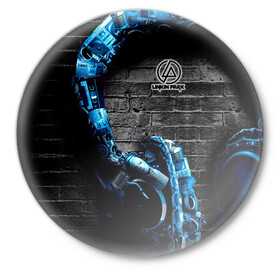Значок с принтом Linkin Park  в Тюмени,  металл | круглая форма, металлическая застежка в виде булавки | американская | группа | линкин | майк шинода | метал | музыка | ню | парк | поп | рок | рэп | феникс фаррелл | честер беннингтон | электроник