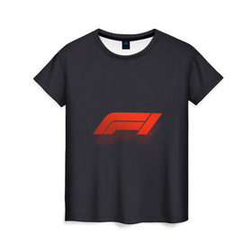 Женская футболка 3D с принтом Formula 1 Logo в Тюмени, 100% полиэфир ( синтетическое хлопкоподобное полотно) | прямой крой, круглый вырез горловины, длина до линии бедер | formula | лого | формула