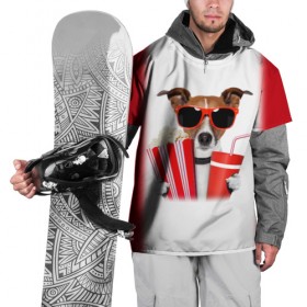 Накидка на куртку 3D с принтом собака-киноман в Тюмени, 100% полиэстер |  | Тематика изображения на принте: кино | отдых | очки | попкорн | собака | телефон | терьер