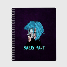 Тетрадь с принтом Sally Face в Тюмени, 100% бумага | 48 листов, плотность листов — 60 г/м2, плотность картонной обложки — 250 г/м2. Листы скреплены сбоку удобной пружинной спиралью. Уголки страниц и обложки скругленные. Цвет линий — светло-серый
 | sally face | игра | компьютерная игра | лицо | маска | протез | салли фейс | школа | шрамы