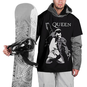 Накидка на куртку 3D с принтом Queen в Тюмени, 100% полиэстер |  | queen | брайан мэи | британская | группа | джон дикон | королева | роджер тейлор | рок | фредди меркьюри