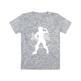 Детская футболка хлопок с принтом FORTNITE x MARSHMELLO в Тюмени, 100% хлопок | круглый вырез горловины, полуприлегающий силуэт, длина до линии бедер | 