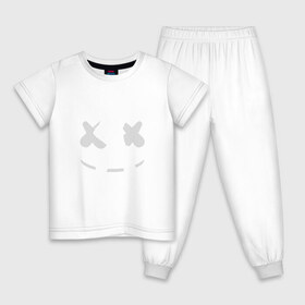 Детская пижама хлопок с принтом FORTNITE x MARSHMELLO в Тюмени, 100% хлопок |  брюки и футболка прямого кроя, без карманов, на брюках мягкая резинка на поясе и по низу штанин
 | Тематика изображения на принте: 