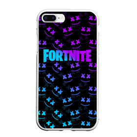 Чехол для iPhone 7Plus/8 Plus матовый с принтом FORTNITE x MARSHMELLO в Тюмени, Силикон | Область печати: задняя сторона чехла, без боковых панелей | 2019 | armor | armour | cybersport | esport | fortnite | game | llama | logo | броня | игра | киберспорт | лама | фиолетовый | фирменные цвета | фортнайт