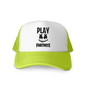 Кепка тракер с сеткой с принтом FORTNITE x MARSHMELLO в Тюмени, трикотажное полотно; задняя часть — сетка | длинный козырек, универсальный размер, пластиковая застежка | Тематика изображения на принте: 2019 | armor | armour | cybersport | esport | fortnite | game | llama | logo | броня | игра | киберспорт | лама | фиолетовый | фирменные цвета | фортнайт