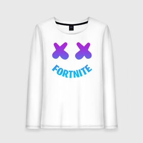 Женский лонгслив хлопок с принтом FORTNITE MARSHMELLO в Тюмени, 100% хлопок |  | fnchap2 | fortnite | fortnite 2 | fortnite x | marshmello | ninja | ninja hyper streamer | ninja streamer | streamer | tyler blevins | маршмелло | ниндзя | фортнайт | фортнайт 2 | фортнайт глава 2