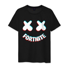 Мужская футболка хлопок с принтом FORTNITE x MARSHMELLO в Тюмени, 100% хлопок | прямой крой, круглый вырез горловины, длина до линии бедер, слегка спущенное плечо. | 2019 | armor | armour | cybersport | esport | fortnite | game | llama | logo | marshmello | броня | игра | киберспорт | лама | фиолетовый | фирменные цвета | фортнайт