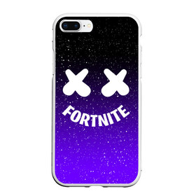 Чехол для iPhone 7Plus/8 Plus матовый с принтом FORTNITE x MARSHMELLO в Тюмени, Силикон | Область печати: задняя сторона чехла, без боковых панелей | 2019 | armor | armour | cybersport | esport | fortnite | game | llama | logo | броня | игра | киберспорт | лама | фиолетовый | фирменные цвета | фортнайт