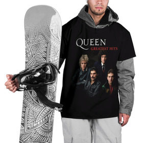 Накидка на куртку 3D с принтом Queen в Тюмени, 100% полиэстер |  | queen | богемская рапсодия | брайан мэи | британская | группа | королева | роджер тейлор | рок | фредди меркьюри