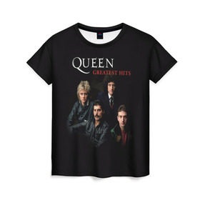 Женская футболка 3D с принтом Queen в Тюмени, 100% полиэфир ( синтетическое хлопкоподобное полотно) | прямой крой, круглый вырез горловины, длина до линии бедер | queen | богемская рапсодия | брайан мэи | британская | группа | королева | роджер тейлор | рок | фредди меркьюри