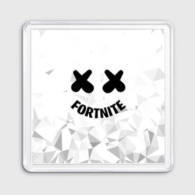 Магнит 55*55 с принтом FORTNITE x MARSHMELLO в Тюмени, Пластик | Размер: 65*65 мм; Размер печати: 55*55 мм | 2019 | armor | armour | cybersport | esport | fortnite | game | llama | logo | броня | игра | киберспорт | лама | фиолетовый | фирменные цвета | фортнайт