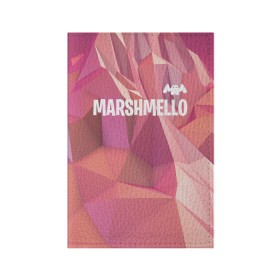 Обложка для паспорта матовая кожа с принтом Marshmello в Тюмени, натуральная матовая кожа | размер 19,3 х 13,7 см; прозрачные пластиковые крепления | Тематика изображения на принте: chris comstock | electronic | joytime iii | marshmallow | marshmello | клубная | маршмелло | маршмеллоу | электронная музыка