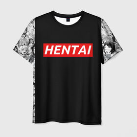 Мужская футболка 3D с принтом HENTAI в Тюмени, 100% полиэфир | прямой крой, круглый вырез горловины, длина до линии бедер | Тематика изображения на принте: ahegao | anime | kodome | manga | senpai | аниме | анимэ | ахегао | кодоме | манга | меха | сенпай | юри | яой