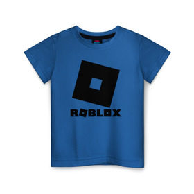 Детская футболка хлопок с принтом ROBLOX в Тюмени, 100% хлопок | круглый вырез горловины, полуприлегающий силуэт, длина до линии бедер | Тематика изображения на принте: game | gamer | logo | minecraft | roblox | simulator | игра | конструктор | лого | симулятор | строительство | фигура