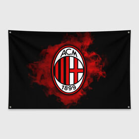 Флаг-баннер с принтом Милан в Тюмени, 100% полиэстер | размер 67 х 109 см, плотность ткани — 95 г/м2; по краям флага есть четыре люверса для крепления | ac milan | diavolo | milan | rossoneri | дьяволы | италия | красно чёрные | милан | серия а | форма | футбол | футболист | футбольная | футбольный клуб