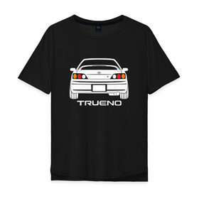Мужская футболка хлопок Oversize с принтом Toyota Trueno AE111 в Тюмени, 100% хлопок | свободный крой, круглый ворот, “спинка” длиннее передней части | ae111 | toyota | toyota ae111 | toyota trueno ae111 | trueno | trueno ae111