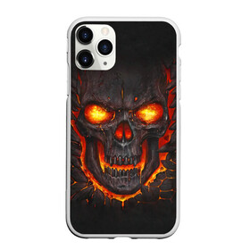 Чехол для iPhone 11 Pro матовый с принтом Skull Lava в Тюмени, Силикон |  | Тематика изображения на принте: dead | demon | devil | executioner | metal | punisher | rap | rock | satan | skull | swag | каратель | метал | палач | рок | скелет | череп