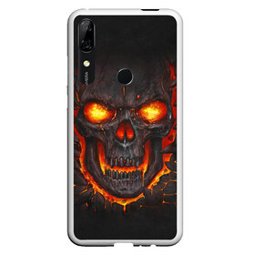 Чехол для Honor P Smart Z с принтом Skull Lava в Тюмени, Силикон | Область печати: задняя сторона чехла, без боковых панелей | Тематика изображения на принте: dead | demon | devil | executioner | metal | punisher | rap | rock | satan | skull | swag | каратель | метал | палач | рок | скелет | череп