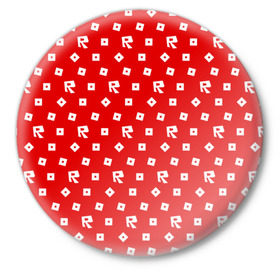 Значок с принтом ROBLOX в Тюмени,  металл | круглая форма, металлическая застежка в виде булавки | Тематика изображения на принте: game | gamer | logo | minecraft | roblox | simulator | игра | конструктор | лого | симулятор | строительство | фигура