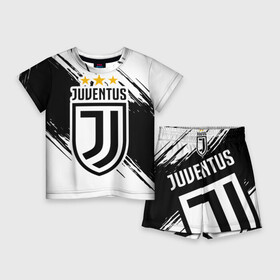 Детский костюм с шортами 3D с принтом Ювентус в Тюмени,  |  | Тематика изображения на принте: bianconeri | juve | juventus | италия | роналду | серия а | турин | форма | футбол | футболист | футбольная | футбольный клуб | черно белые | юве | ювентус