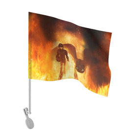 Флаг для автомобиля с принтом Как приручить дракона в Тюмени, 100% полиэстер | Размер: 30*21 см | 2019 | 3 | dragon | fire | how to train | night fury | toothless | беззубик | дракон | дракона | как приручить | новый | ночная фурия | огонь | пламя | постер | три