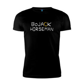 Мужская футболка премиум с принтом Конь БоДжек в Тюмени, 92% хлопок, 8% лайкра | приталенный силуэт, круглый вырез ворота, длина до линии бедра, короткий рукав | Тематика изображения на принте: bo jack | bojack | horse | horseman | man | бо джек | боджек | конь