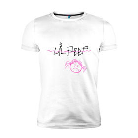 Мужская футболка премиум с принтом Lil Peep в Тюмени, 92% хлопок, 8% лайкра | приталенный силуэт, круглый вырез ворота, длина до линии бедра, короткий рукав | gustav | lo fi | runaway | густав | лил | пип | пост эмо | реп | хип хоп | эмо рэп