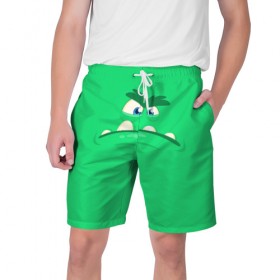 Мужские шорты 3D с принтом Green monster в Тюмени,  полиэстер 100% | прямой крой, два кармана без застежек по бокам. Мягкая трикотажная резинка на поясе, внутри которой широкие завязки. Длина чуть выше колен | Тематика изображения на принте: 