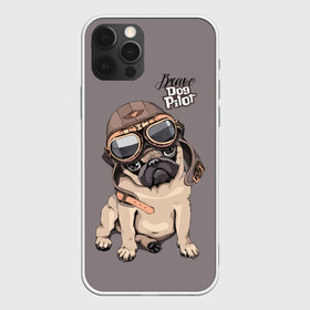 Чехол для iPhone 12 Pro Max с принтом Brave dog pilot в Тюмени, Силикон |  | animal | beautiful | brave | childish | cute | dog | emblem | helmet | homemade | kid | pilot | pug | белый | детский | домашнее | животное | красивый | лётчик | малыш | милый | мопс | надпись | очки | пилот | рисунок | собака | текст | фон | хр