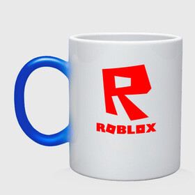 Кружка хамелеон с принтом ROBLOX в Тюмени, керамика | меняет цвет при нагревании, емкость 330 мл | game | gamer | logo | minecraft | roblox | simulator | игра | конструктор | лого | симулятор | строительство | фигура
