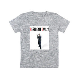 Детская футболка хлопок с принтом Resident Evil 2 : Remake (Leon Kennedy) в Тюмени, 100% хлопок | круглый вырез горловины, полуприлегающий силуэт, длина до линии бедер | 