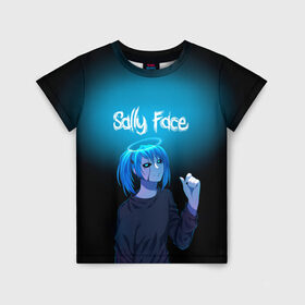 Детская футболка 3D с принтом Sally Face в Тюмени, 100% гипоаллергенный полиэфир | прямой крой, круглый вырез горловины, длина до линии бедер, чуть спущенное плечо, ткань немного тянется | blue | diane | face | fisher | gizmo | henry | johnson | killer | larry | sally | генри | гизмо | джонсон | диана | ларри | лицо | салли | фейс | фишер