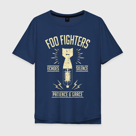 Мужская футболка хлопок Oversize с принтом Foo Fighters в Тюмени, 100% хлопок | свободный крой, круглый ворот, “спинка” длиннее передней части | foo fighters | nirvana | альтернативный рок | группы | дейв грол | музыка | постгранж | рок | хард рок