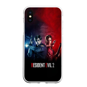 Чехол для iPhone XS Max матовый с принтом Resident Evil 2 в Тюмени, Силикон | Область печати: задняя сторона чехла, без боковых панелей | 2 | biohazard | claire | evil | horror | raccoon | resident | survival | t virus | t вирус | выживание | зла | кеннеди | клэр | леон | обитель | раккун | редфилд | скотт | ужас